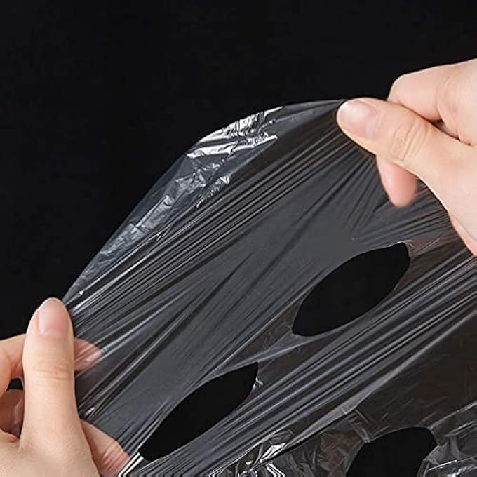 STRBOXONG 400 قطعة ورقة وجه بلاستيكية قابلة للتصرف للعناية بالبشرة - فيلم ورقة وجه مقطوع مسبقًا للاستخدام المنزلي والصالونات واضح - Image 4